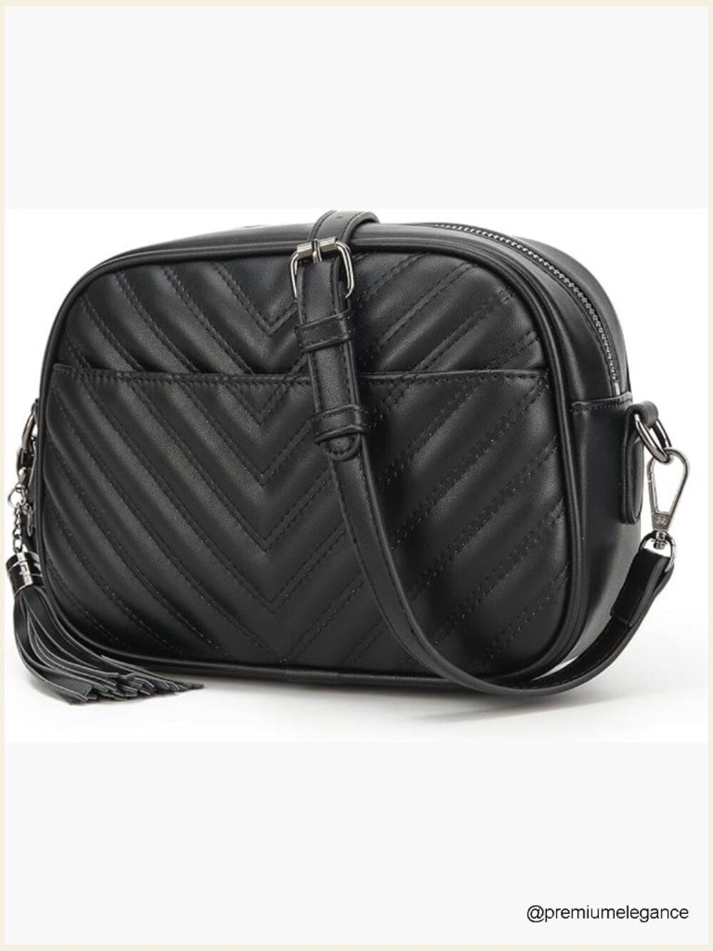 Quilted Crossbody Bag Shoulder Purse with Tassel